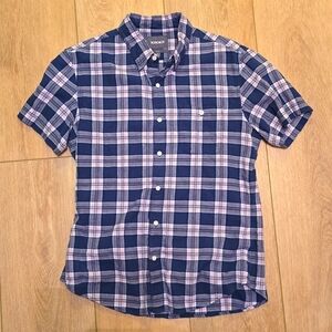 Bonobos short sleeve flannel button down shirt - slim fit Large